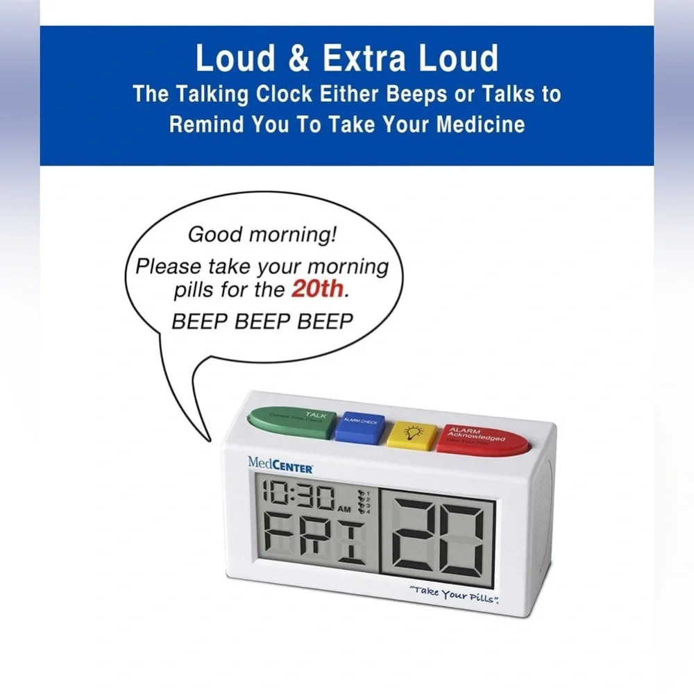 Pill Organizer System with Talking Alarm Clock reminder 4 Times a Day 31 Day NEW - Picture 6 of 15